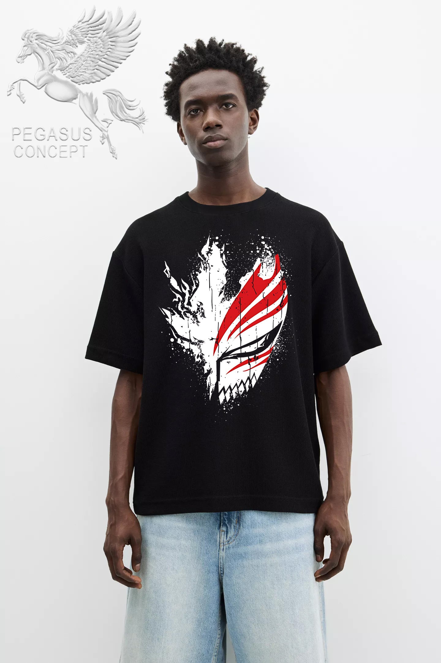 Μπλούζα μακό Premium ποιότητας σε χρώμα μαύρο με τύπωμα Bleach