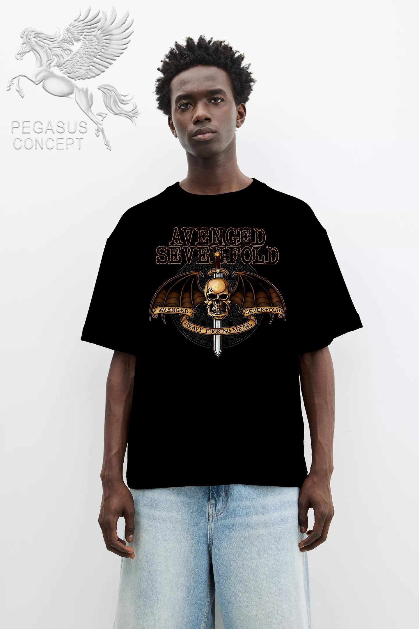 Μπλούζα μακό Premium ποιότητας σε χρώμα μαύρο με τύπωμα Avenged Sevenfold