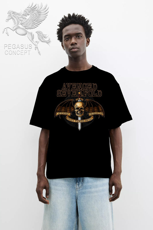 Μπλούζα μακό Premium ποιότητας σε χρώμα μαύρο με τύπωμα Avenged Sevenfold