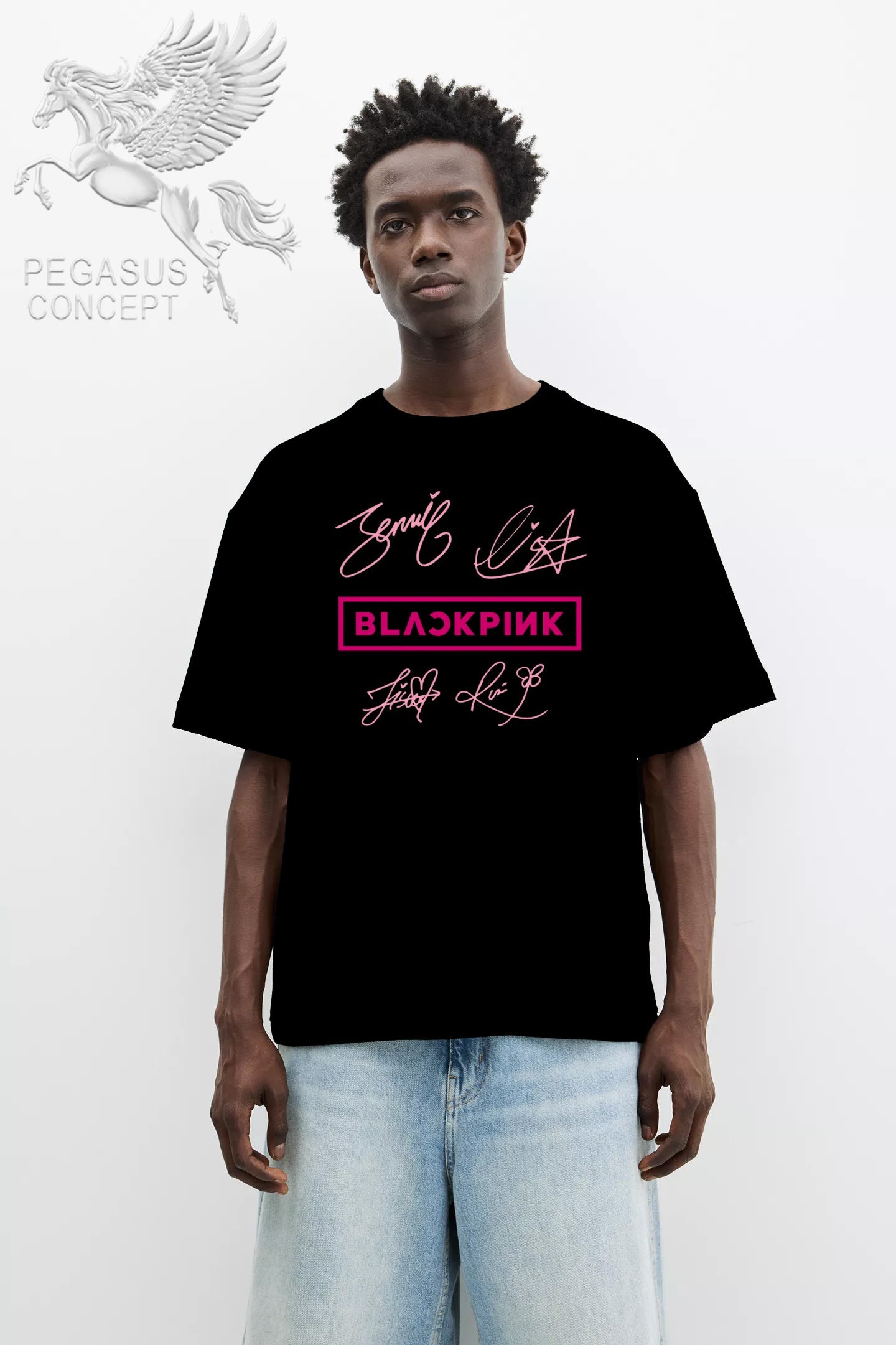 Μπλούζα μακό Premium ποιότητας σε χρώμα μαύρο με τύπωμα Black Pink