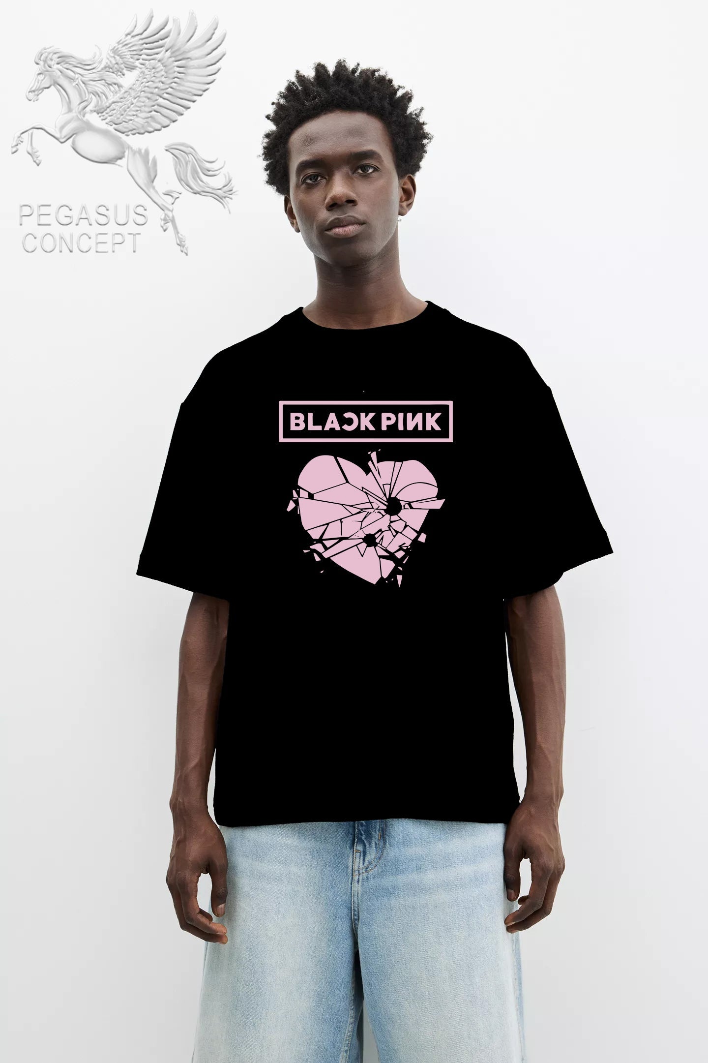 Μπλούζα μακό Premium ποιότητας σε χρώμα μαύρο με τύπωμα Black Pink