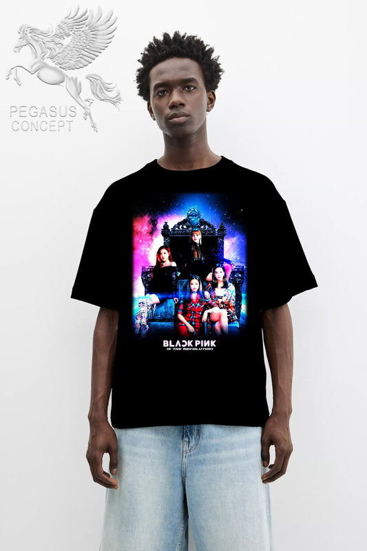 Μπλούζα μακό Premium ποιότητας σε χρώμα μαύρο με τύπωμα Black Pink