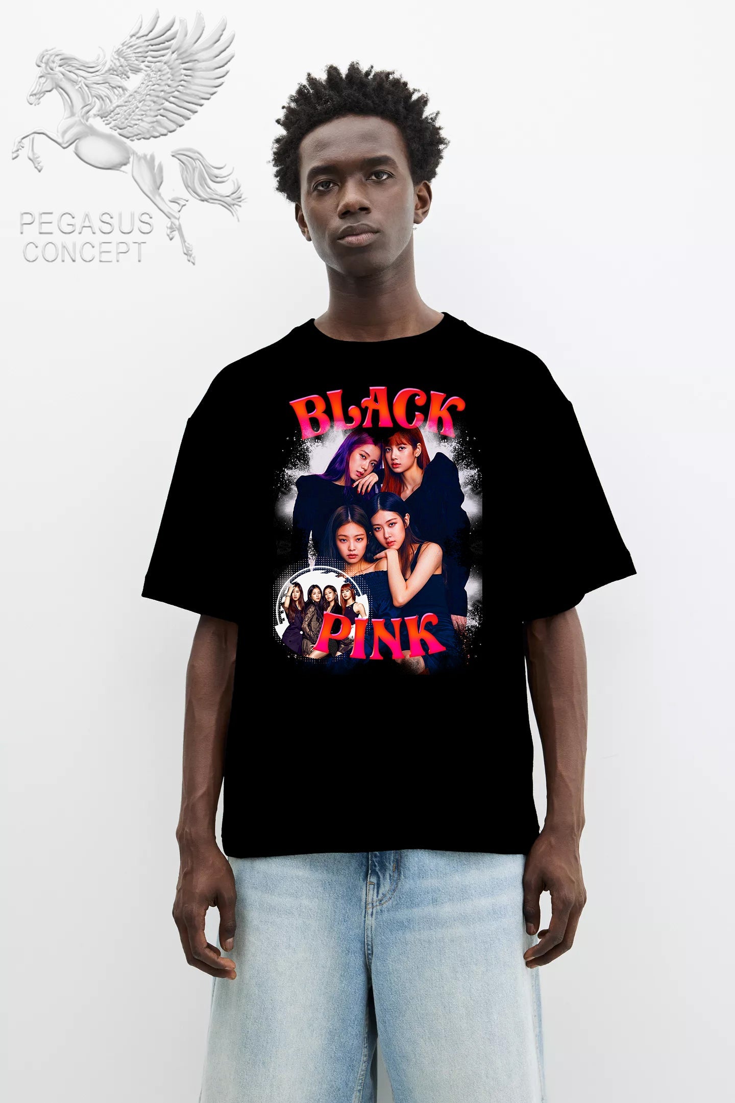 Μπλούζα μακό Premium ποιότητας σε χρώμα μαύρο με τύπωμα Black Pink