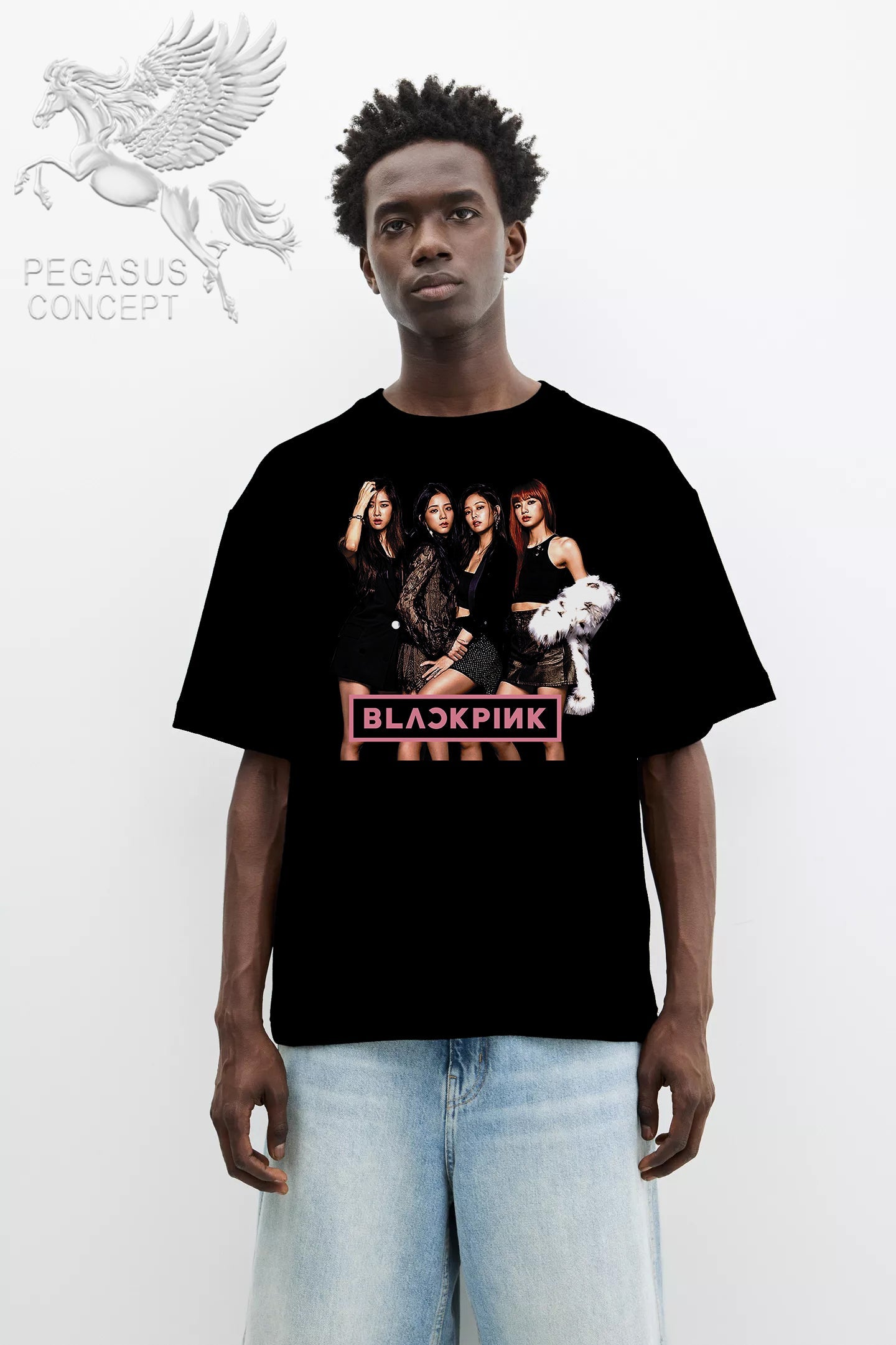 Μπλούζα μακό Premium ποιότητας σε χρώμα μαύρο με τύπωμα Black Pink