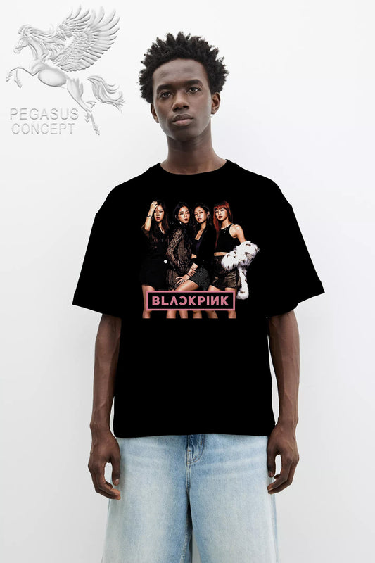 Μπλούζα μακό Premium ποιότητας σε χρώμα μαύρο με τύπωμα Black Pink