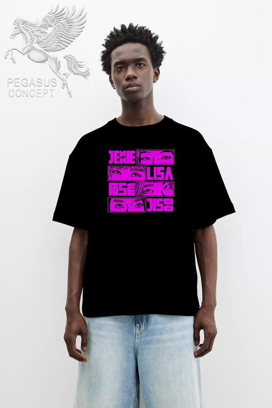 Μπλούζα μακό Premium ποιότητας σε χρώμα μαύρο με τύπωμα Black Pink