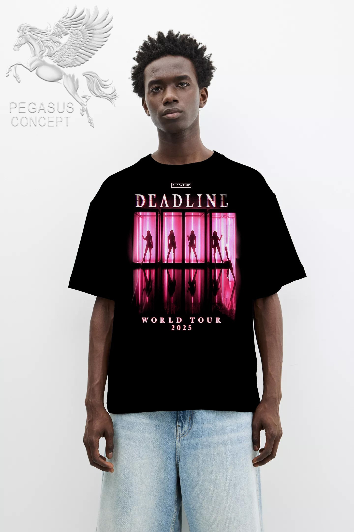 Μπλούζα μακό Premium ποιότητας σε χρώμα μαύρο με τύπωμα Black Pink