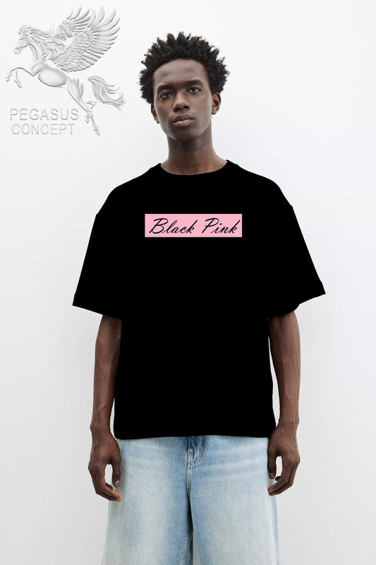 Μπλούζα μακό Premium ποιότητας σε χρώμα μαύρο με τύπωμα Black Pink