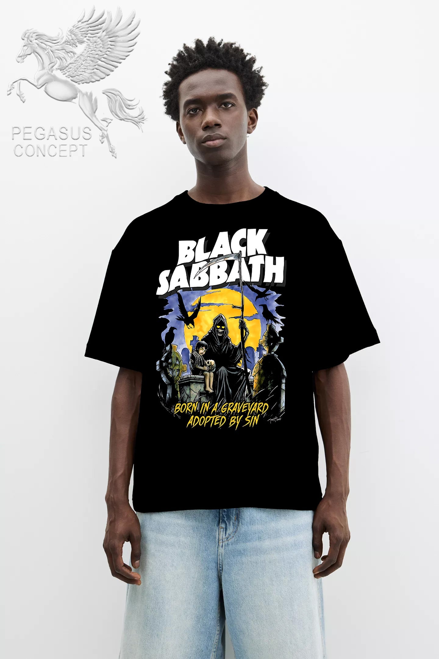 Μπλούζα μακό Premium ποιότητας σε χρώμα μαύρο με τύπωμα Black Sabbath