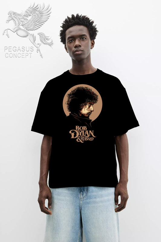 Μπλούζα μακό Premium ποιότητας σε χρώμα μαύρο με τύπωμα Bob Dylan