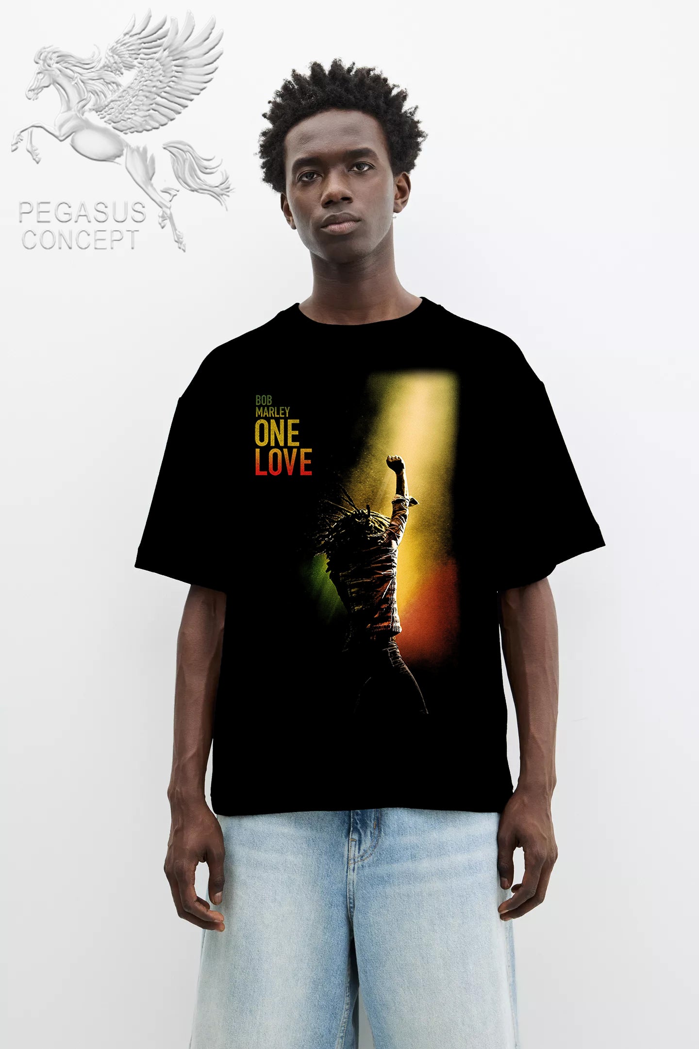 Μπλούζα μακό Premium ποιότητας σε χρώμα μαύρο με τύπωμα Bob Marley