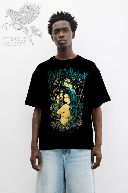 Μπλούζα μακό Premium ποιότητας σε χρώμα μαύρο με τύπωμα Bring me the Horizon