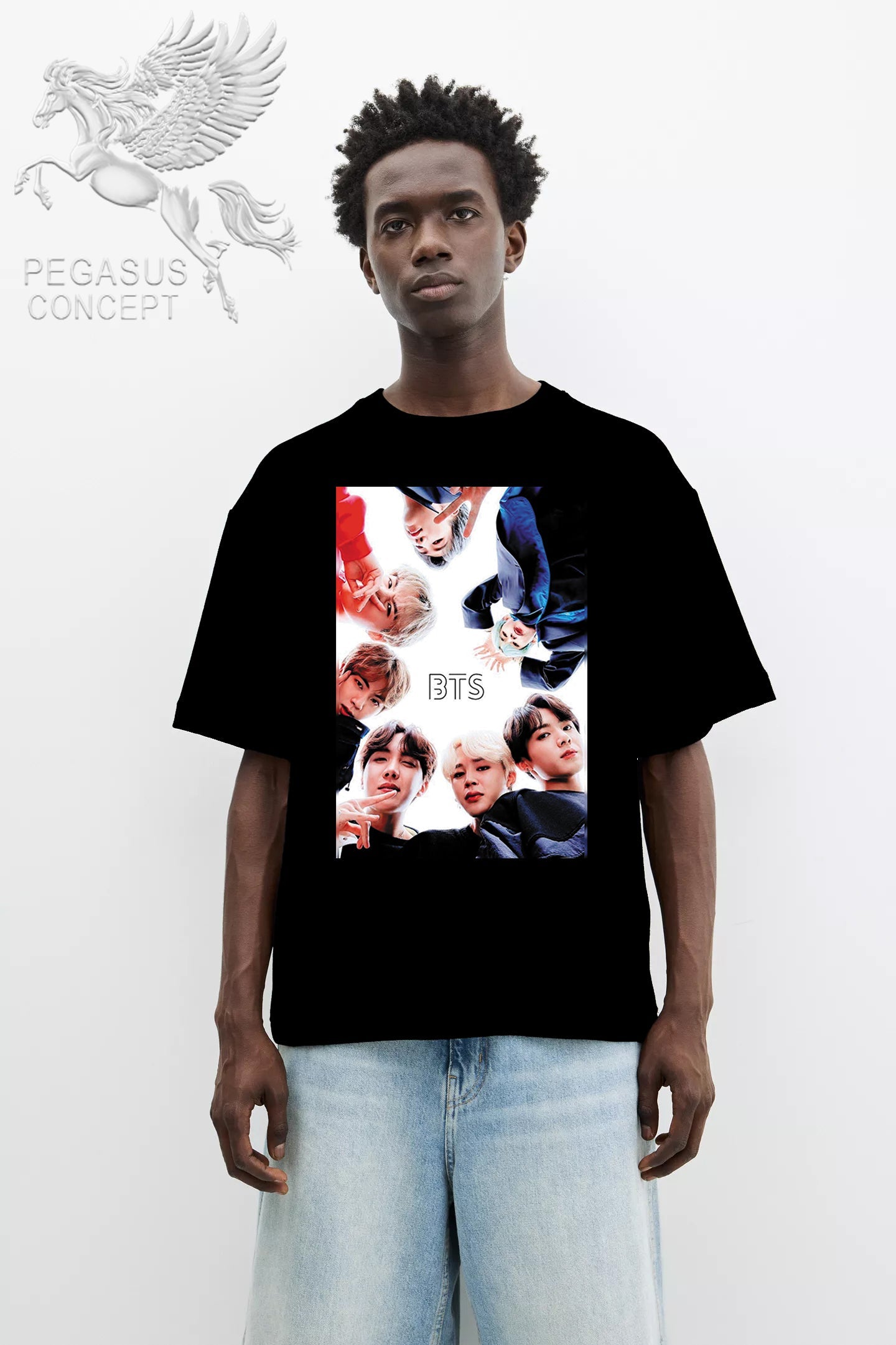 Μπλούζα μακό Premium ποιότητας σε χρώμα μαύρο με τύπωμα BTS