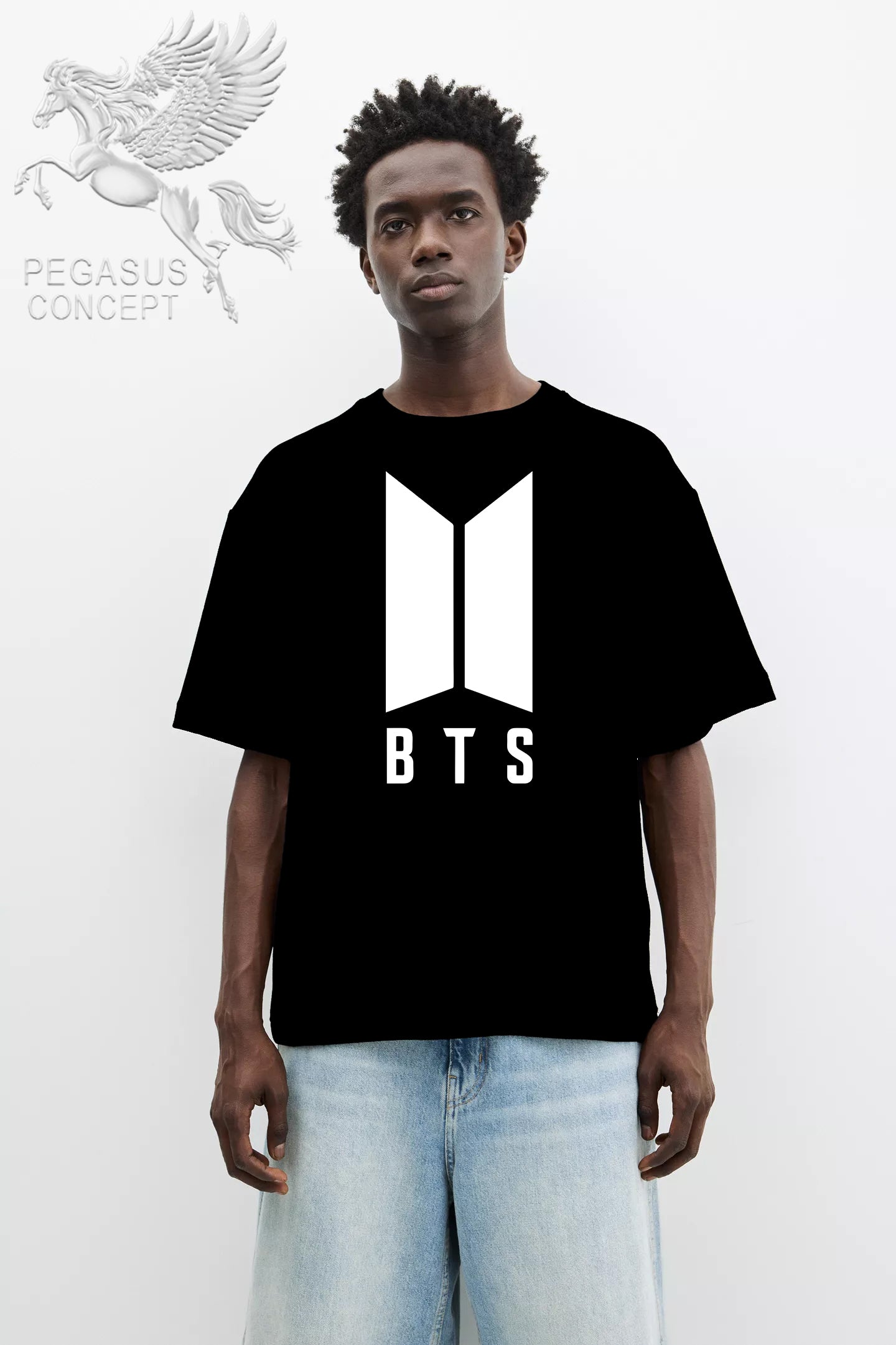 Μπλούζα μακό Premium ποιότητας σε χρώμα μαύρο με τύπωμα BTS