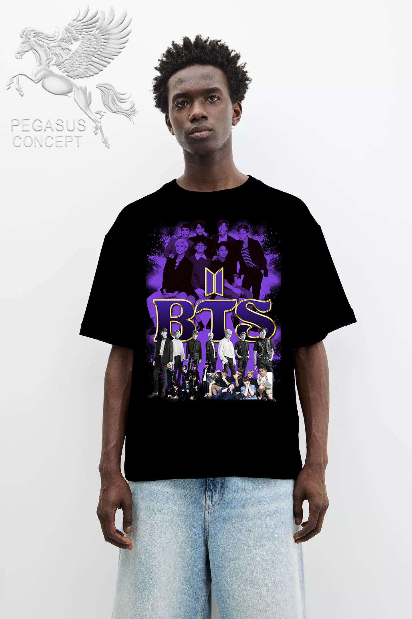 Μπλούζα μακό Premium ποιότητας σε χρώμα μαύρο με τύπωμα BTS