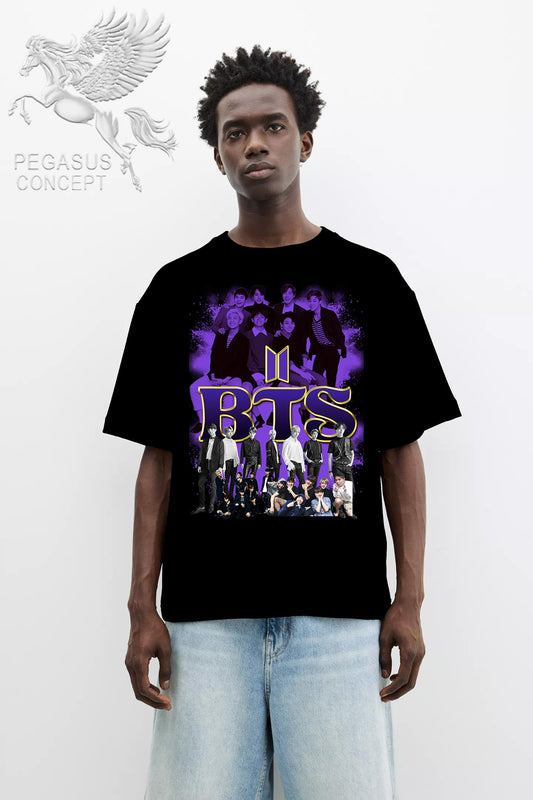 Μπλούζα μακό Premium ποιότητας σε χρώμα μαύρο με τύπωμα BTS