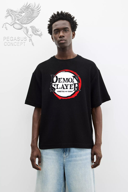 Μπλούζα μακό Premium ποιότητας σε χρώμα μαύρο με τύπωμα Demon Slayer