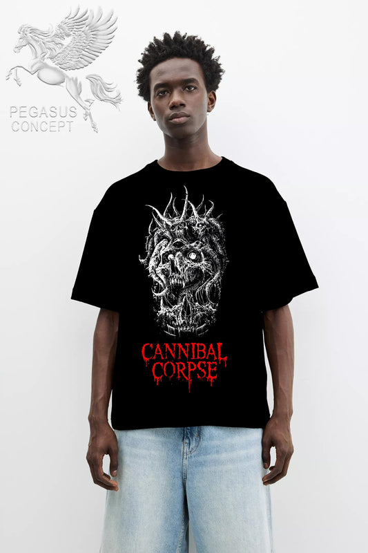 Μπλούζα μακό Premium ποιότητας σε χρώμα μαύρο με τύπωμα Canibal Corpse