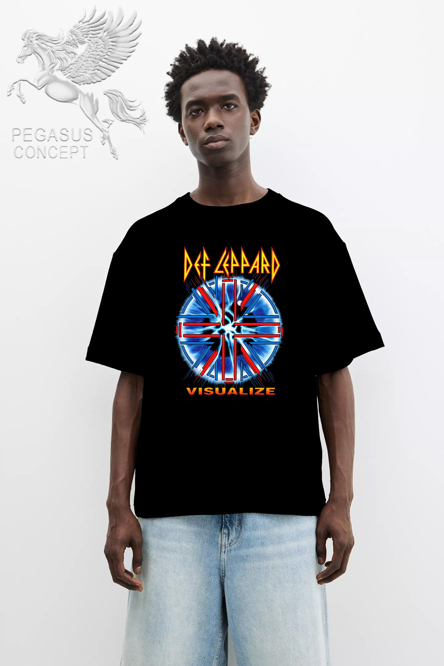 Μπλούζα μακό Premium ποιότητας σε χρώμα μαύρο με τύπωμα Def Leppard