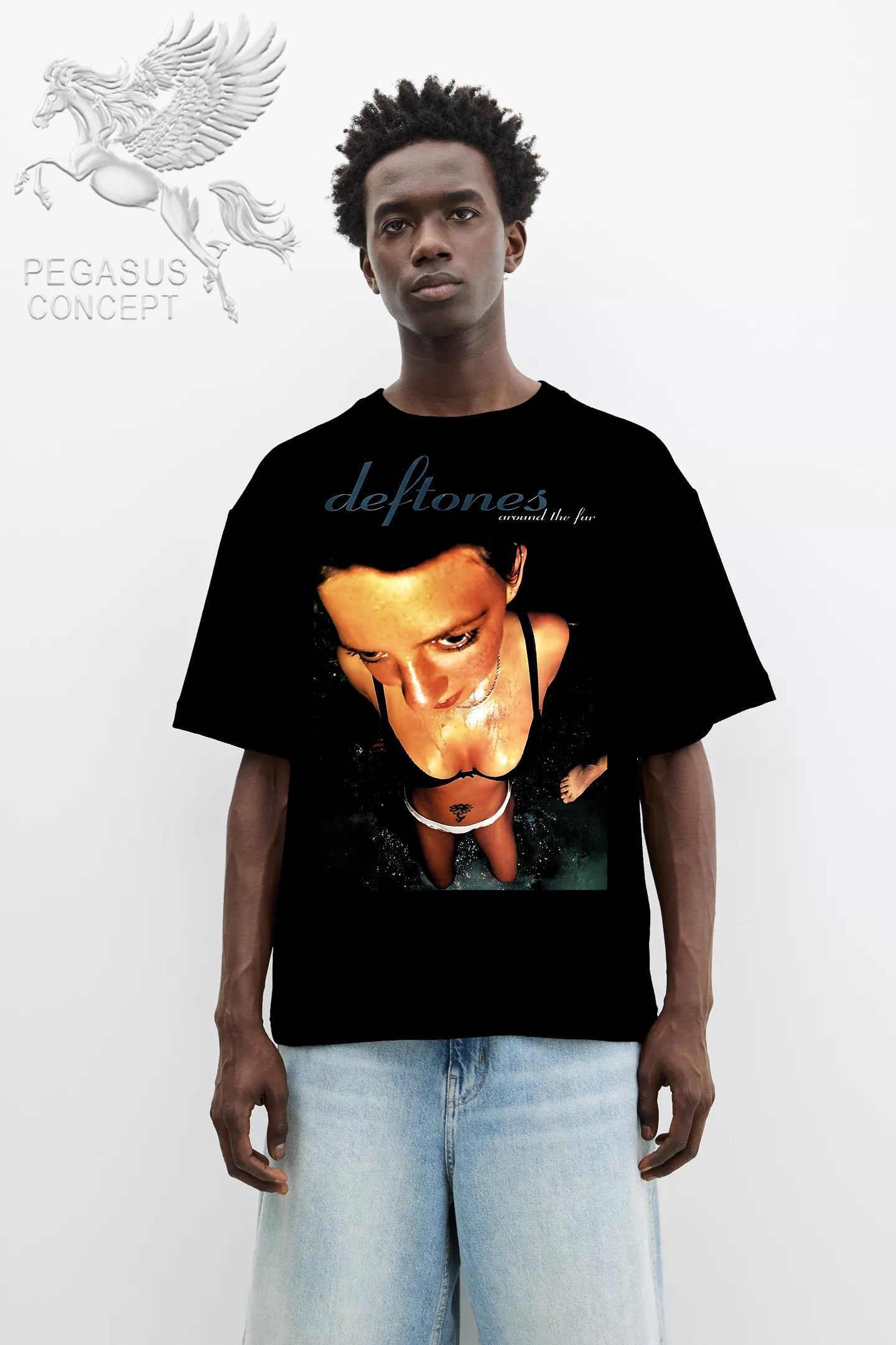 Μπλούζα μακό Premium ποιότητας σε χρώμα μαύρο με τύπωμα Deftones