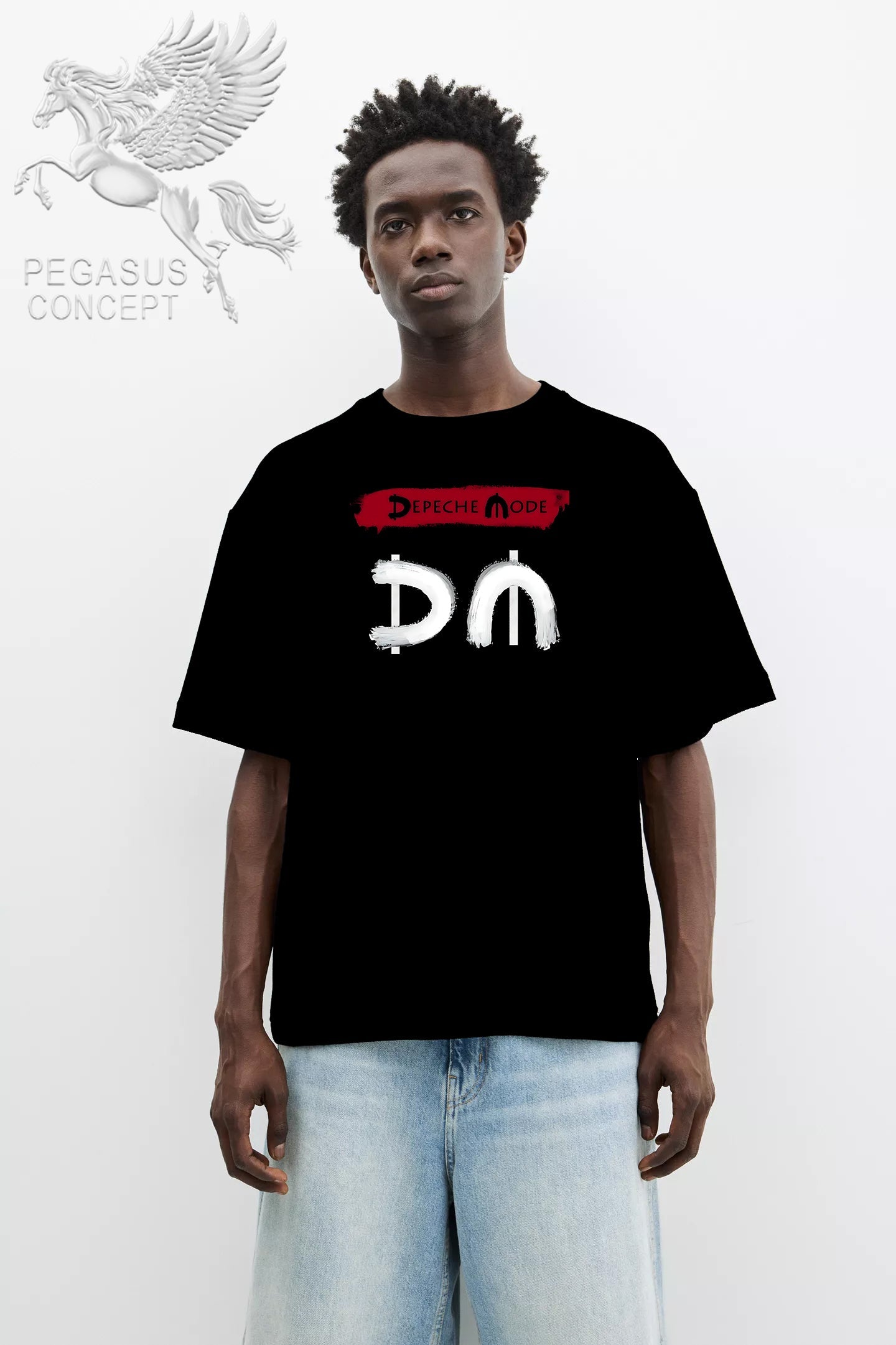 Μπλούζα μακό Premium ποιότητας σε χρώμα μαύρο με τύπωμα Depeche Mode