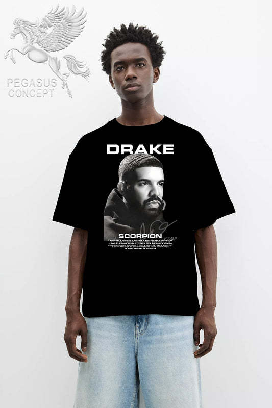 Μπλούζα μακό Premium ποιότητας σε χρώμα μαύρο με τύπωμα Drake