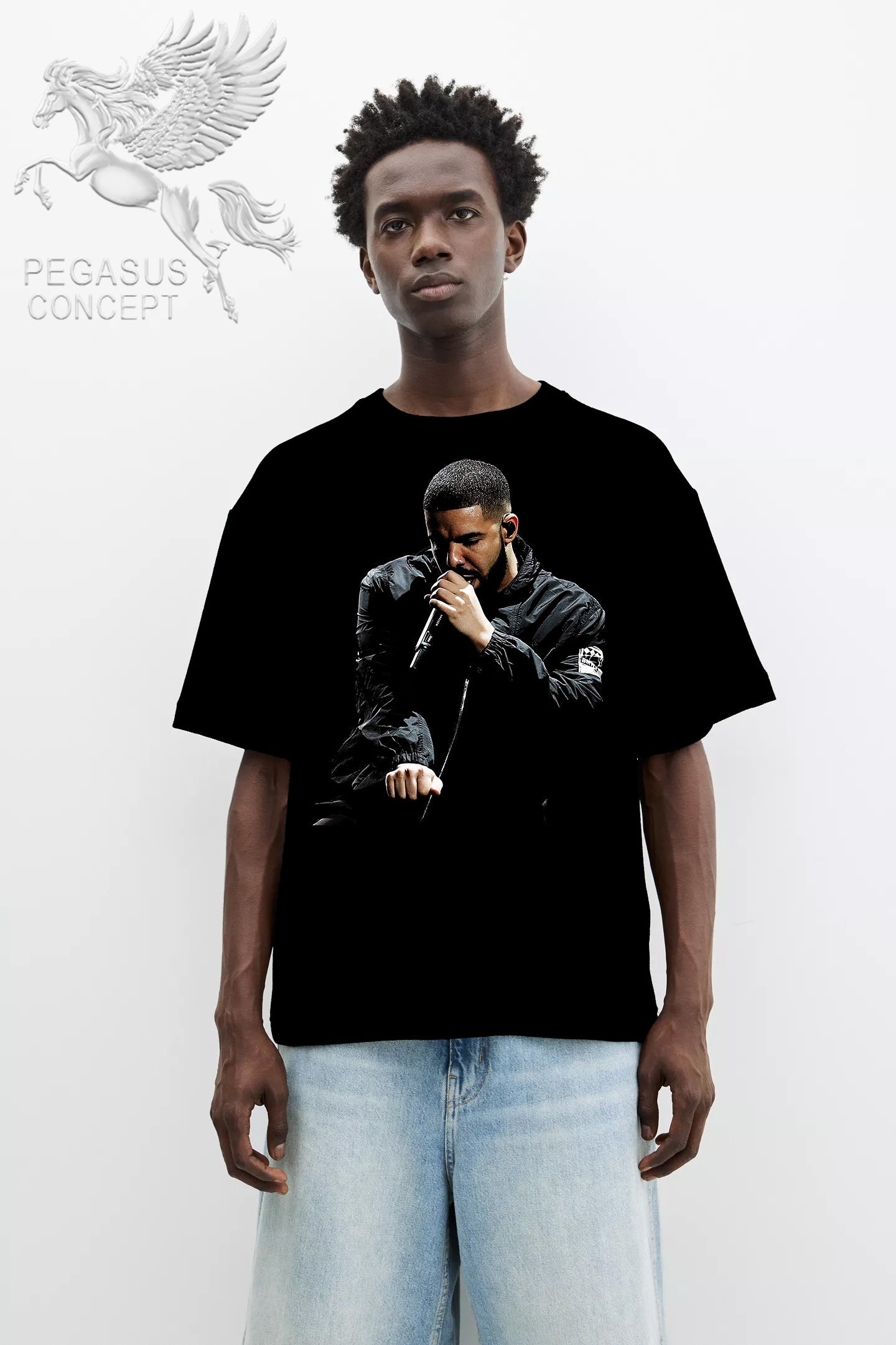 Μπλούζα μακό Premium ποιότητας σε χρώμα μαύρο με τύπωμα Drake