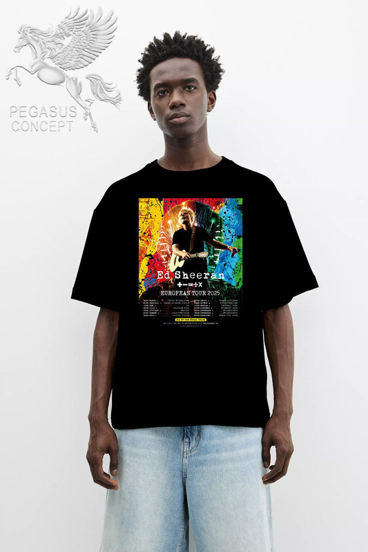 Μπλούζα μακό Premium ποιότητας σε χρώμα μαύρο με τύπωμα Ed Sheeran