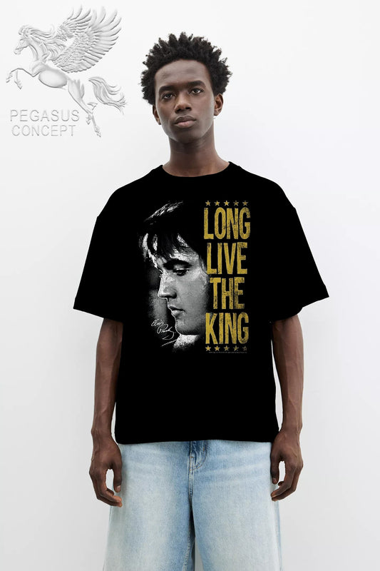 Μπλούζα μακό Premium ποιότητας σε χρώμα μαύρο με τύπωμα Elvis