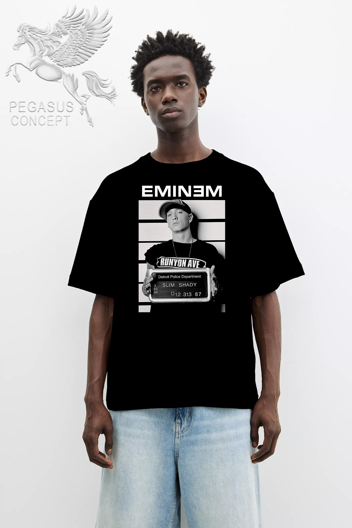 Μπλούζα μακό Premium ποιότητας σε χρώμα μαύρο με τύπωμα Eminem