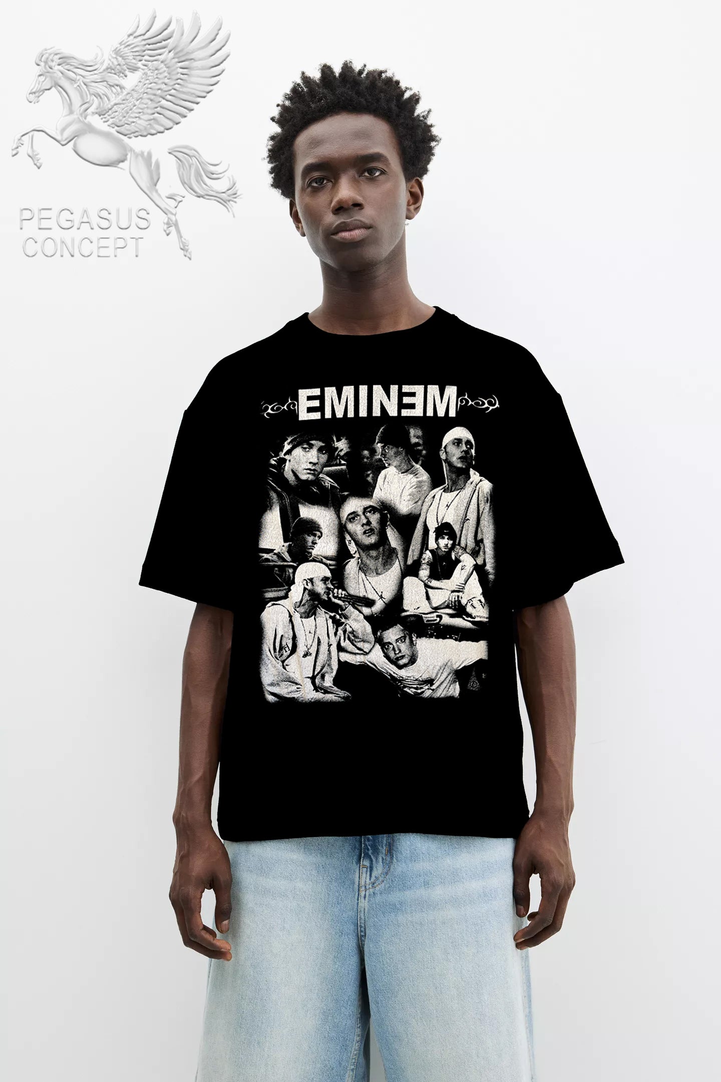 Μπλούζα μακό Premium ποιότητας σε χρώμα μαύρο με τύπωμα Eminem