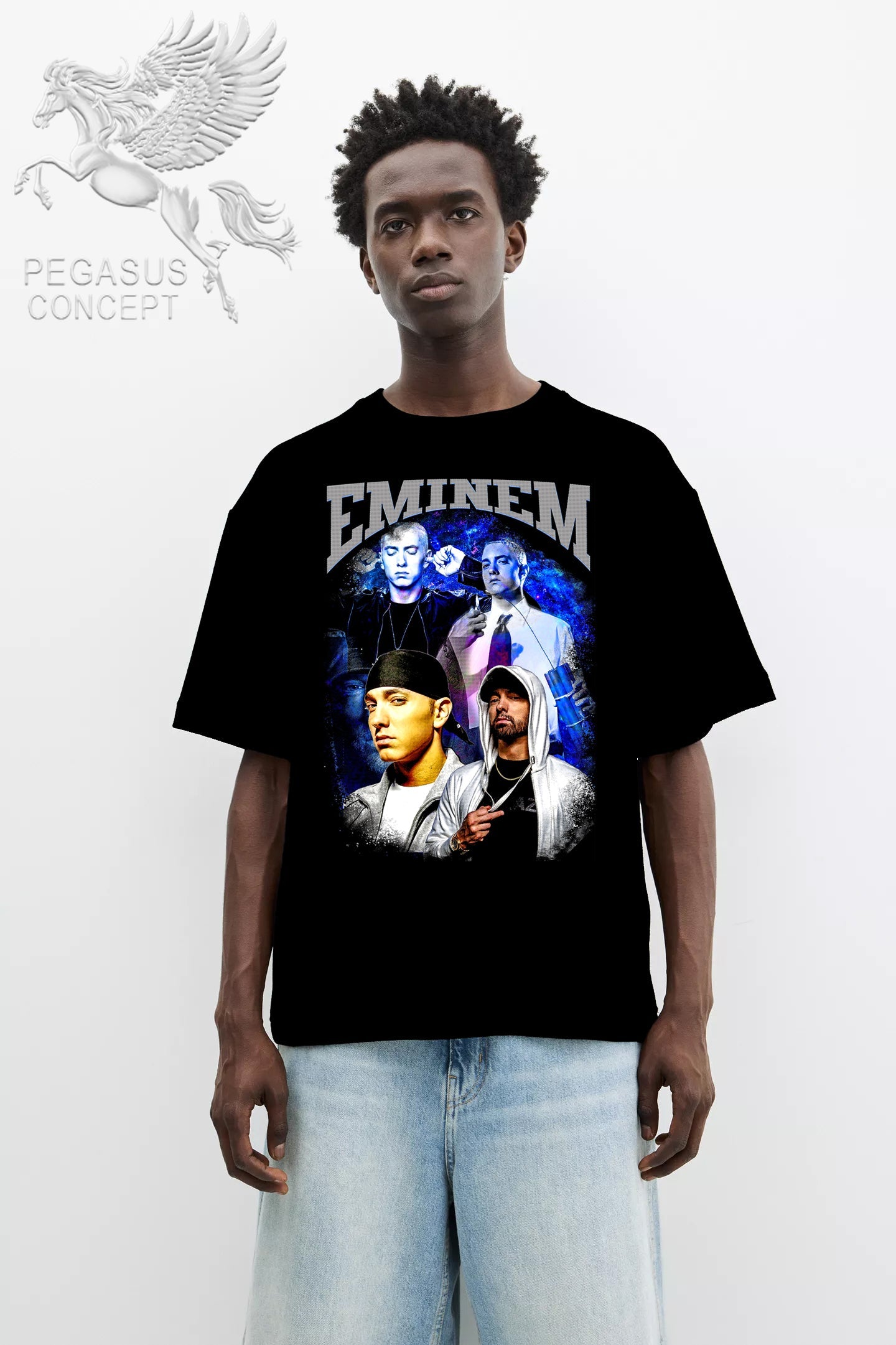 Μπλούζα μακό Premium ποιότητας σε χρώμα μαύρο με τύπωμα Eminem