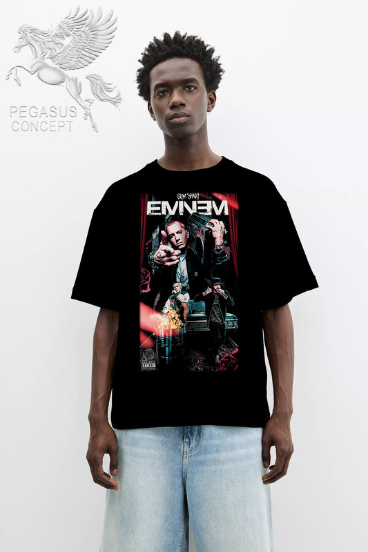 Μπλούζα μακό Premium ποιότητας σε χρώμα μαύρο με τύπωμα Eminem