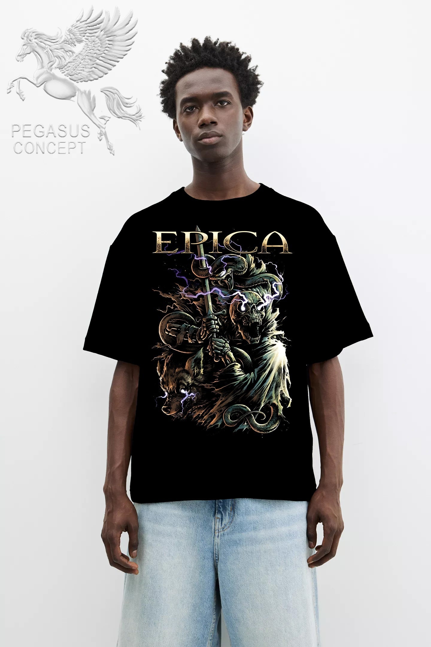 Μπλούζα μακό Premium ποιότητας σε χρώμα μαύρο με τύπωμα Epica