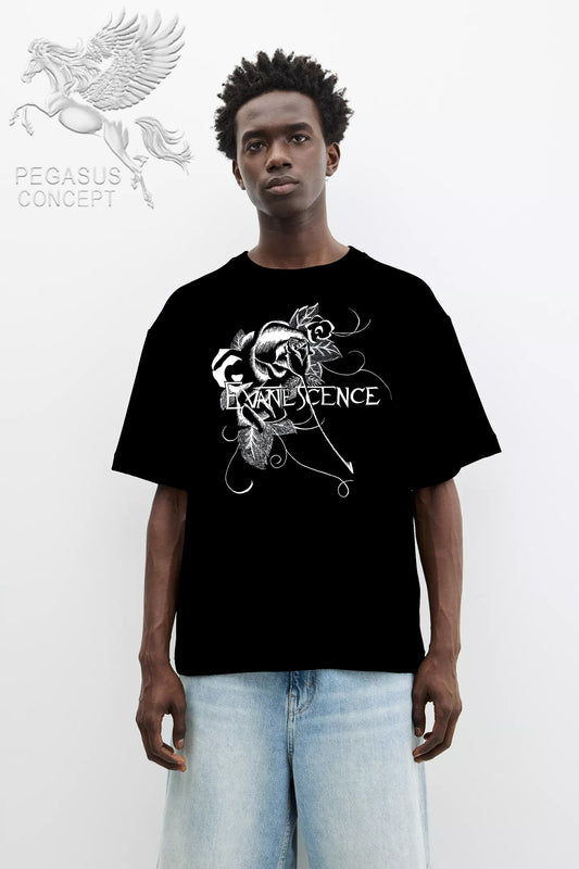 Μπλούζα μακό Premium ποιότητας σε χρώμα μαύρο με τύπωμα Evanescence