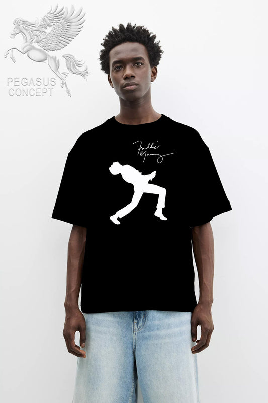 Μπλούζα μακό Premium ποιότητας σε χρώμα μαύρο με τύπωμα Freddie Mercury