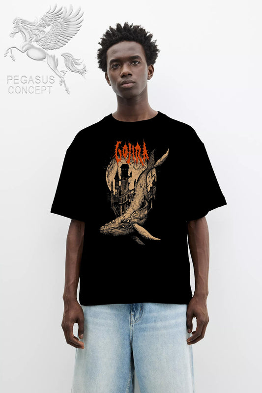 Μπλούζα μακό Premium ποιότητας σε χρώμα μαύρο με τύπωμα Gojira