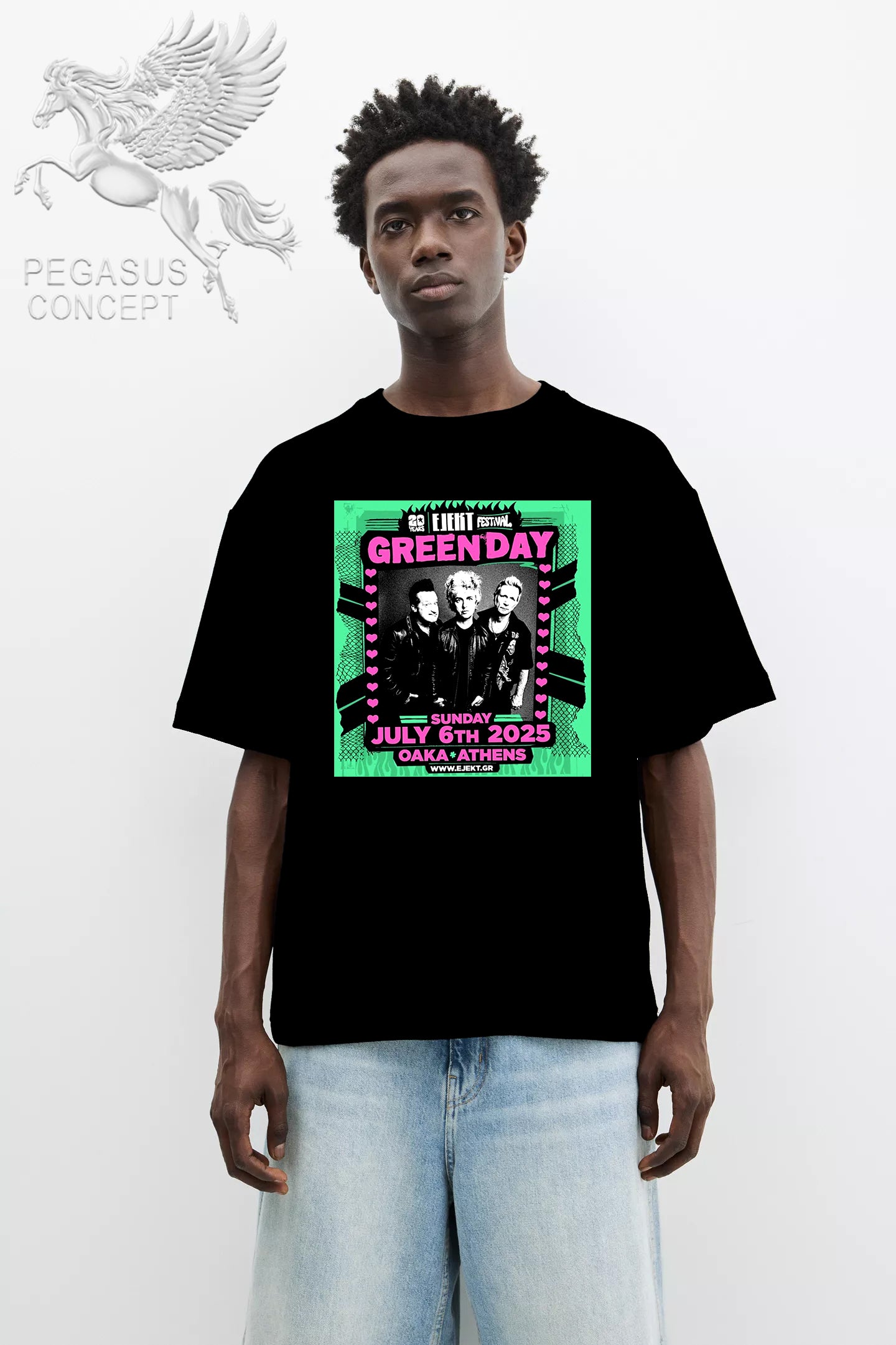 Μπλούζα μακό Premium ποιότητας σε χρώμα μαύρο με τύπωμα Green Day