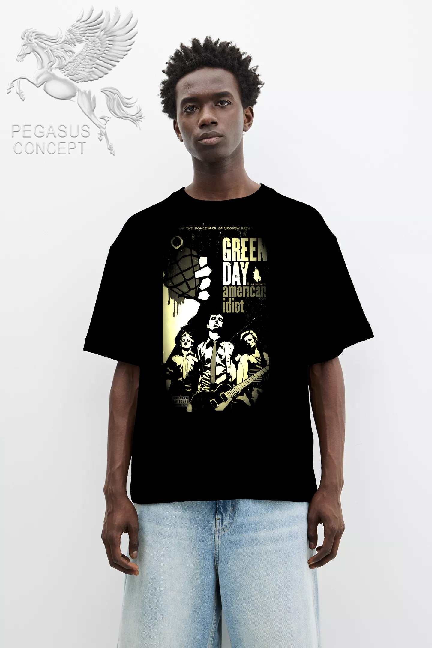 Μπλούζα μακό Premium ποιότητας σε χρώμα μαύρο με τύπωμα Green Day