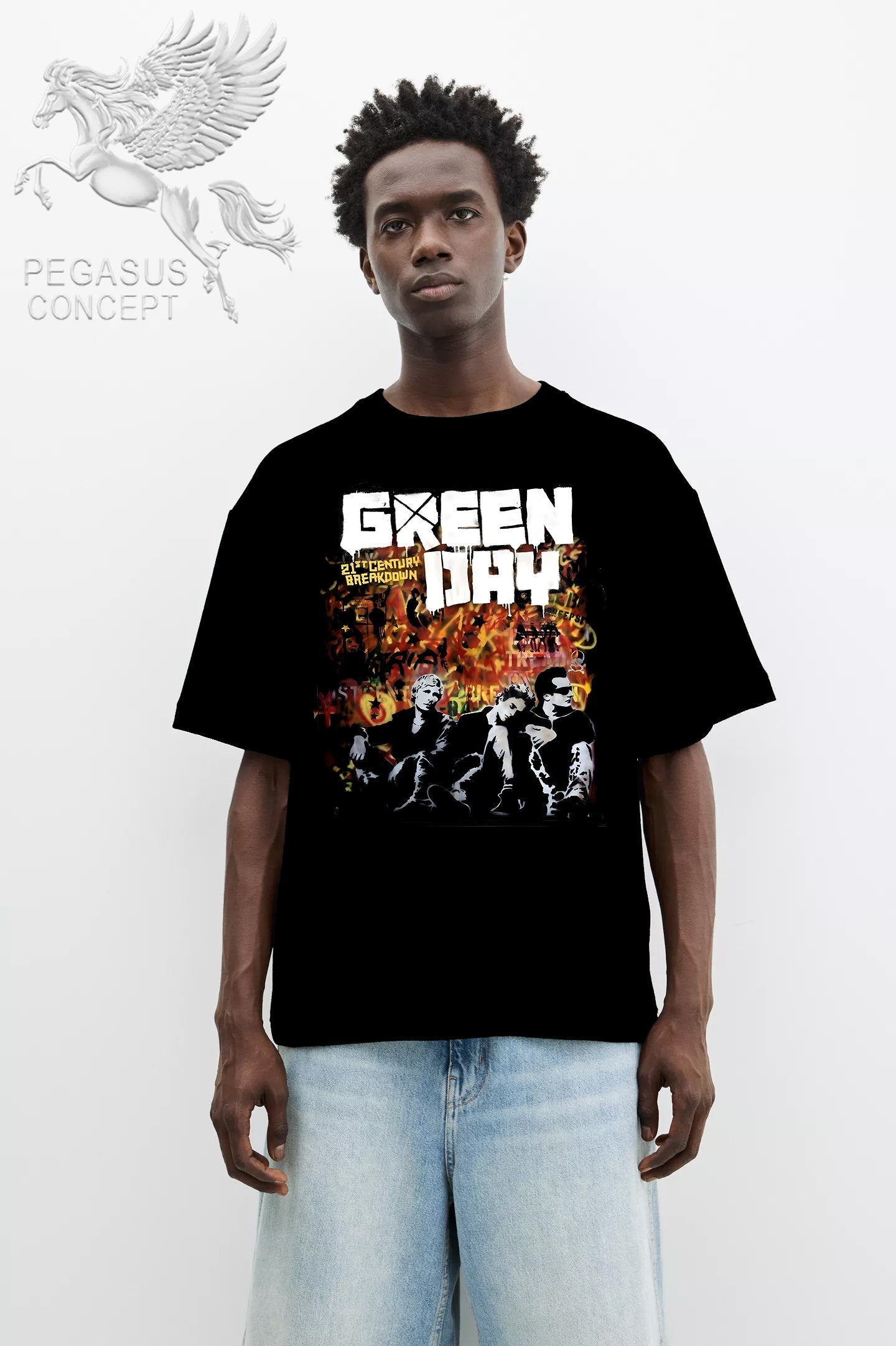 Μπλούζα μακό Premium ποιότητας σε χρώμα μαύρο με τύπωμα Green Day