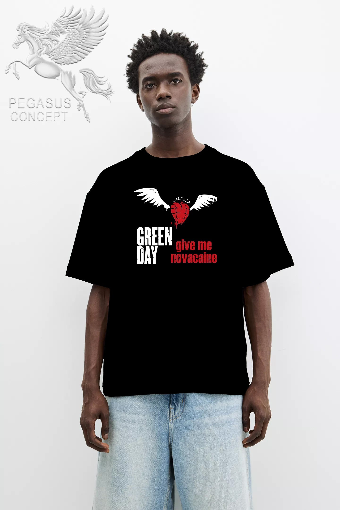 Μπλούζα μακό Premium ποιότητας σε χρώμα μαύρο με τύπωμα Green Day