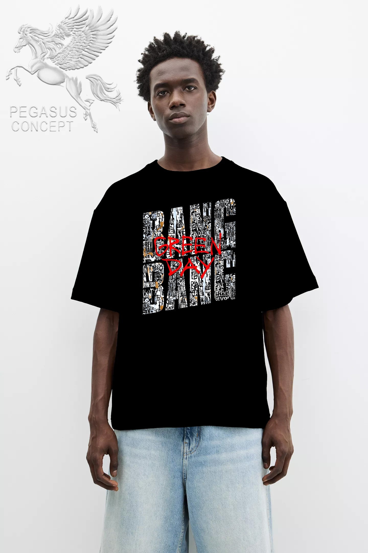 Μπλούζα μακό Premium ποιότητας σε χρώμα μαύρο με τύπωμα Green Day