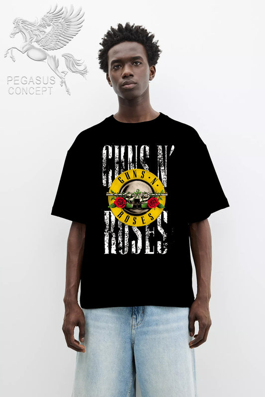 Μπλούζα μακό Premium ποιότητας σε χρώμα μαύρο με τύπωμα Guns N'Roses