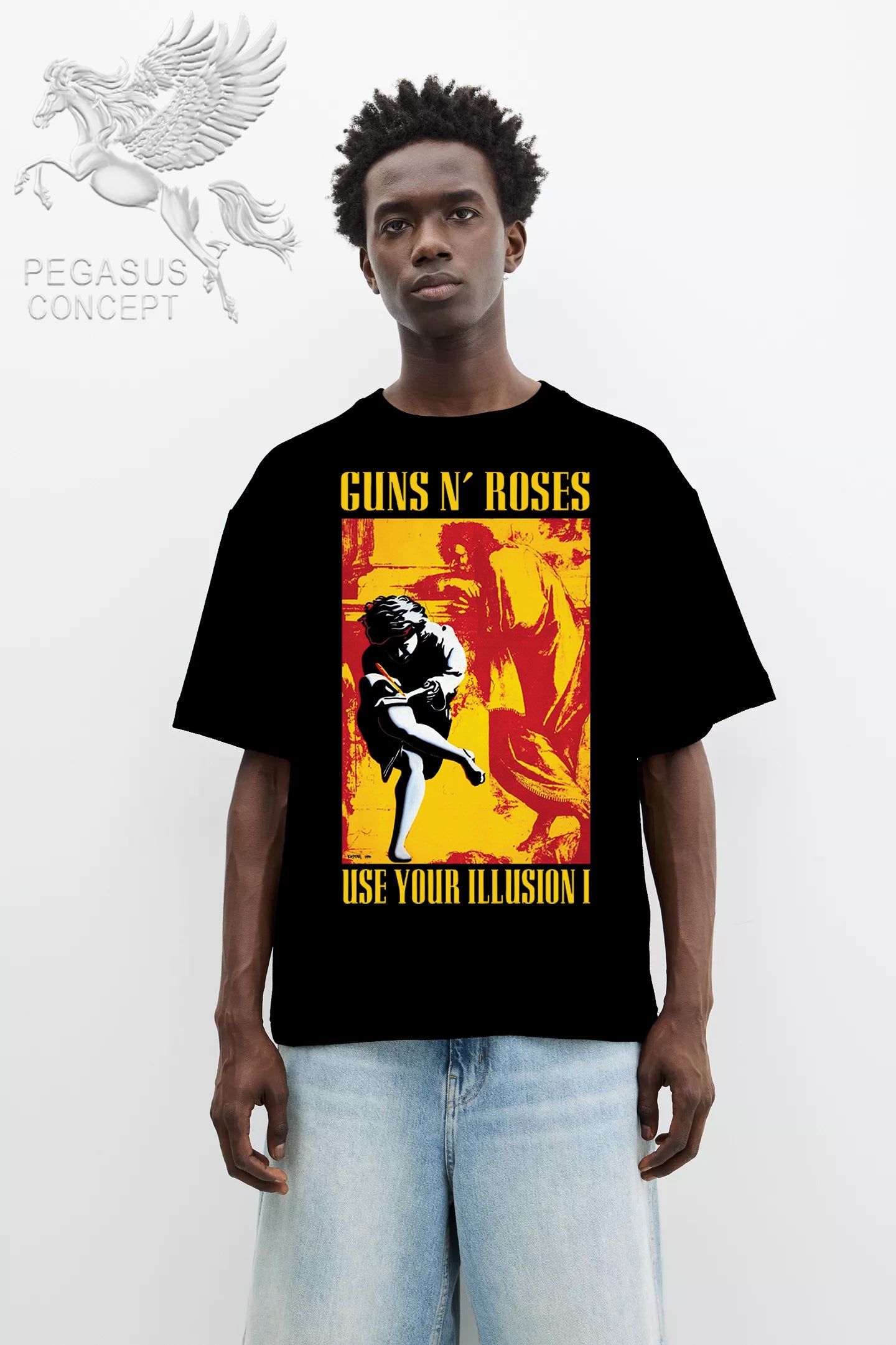 Μπλούζα μακό Premium ποιότητας σε χρώμα μαύρο με τύπωμα Guns N'Roses