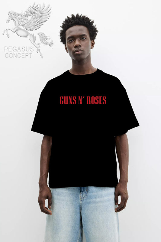 Μπλούζα μακό Premium ποιότητας σε χρώμα μαύρο με τύπωμα Guns N'Roses