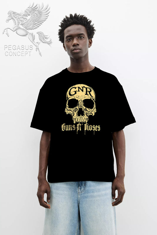 Μπλούζα μακό Premium ποιότητας σε χρώμα μαύρο με τύπωμα Guns N'Roses