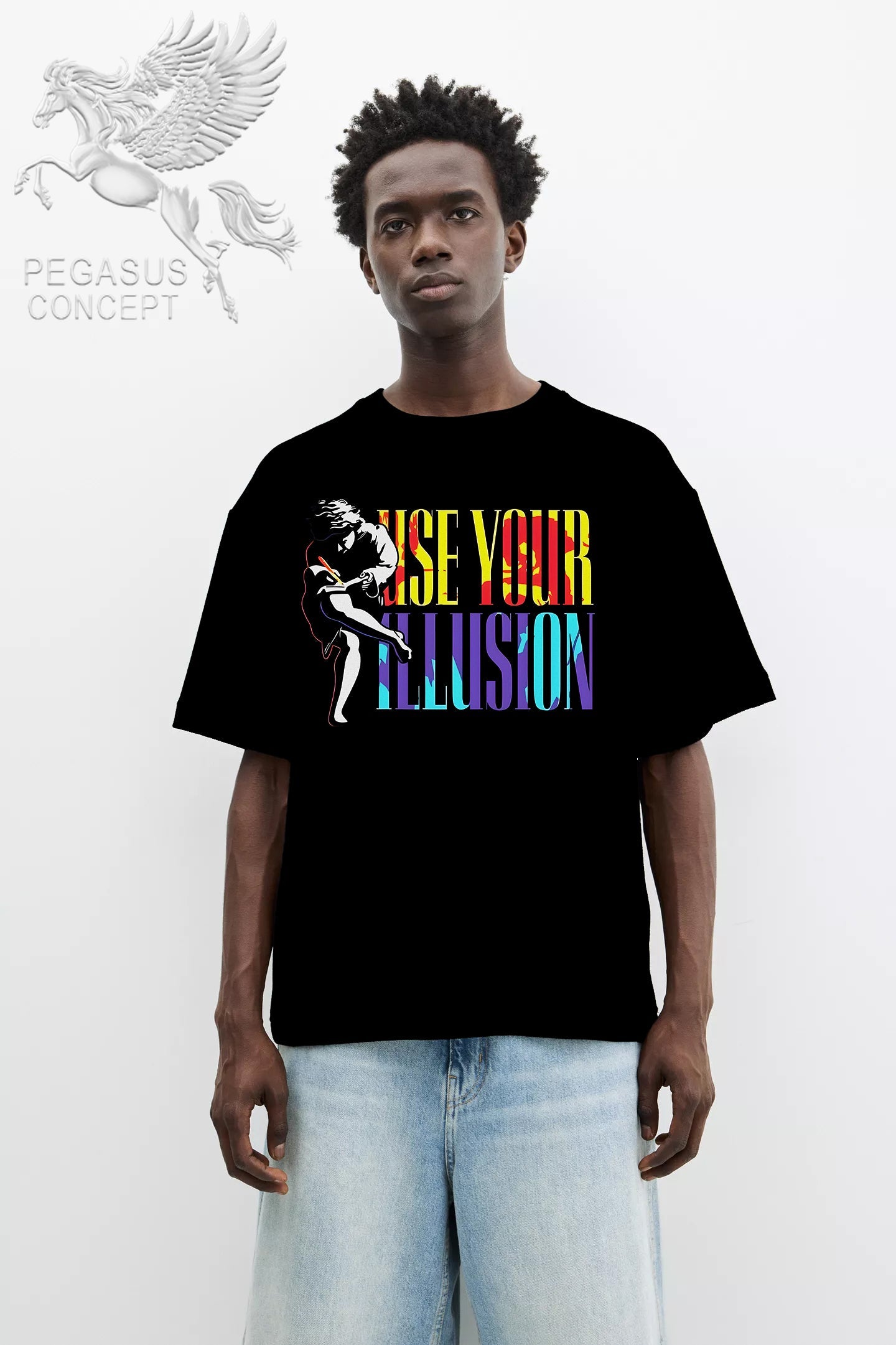 Μπλούζα μακό Premium ποιότητας σε χρώμα μαύρο με τύπωμα Guns N'Roses