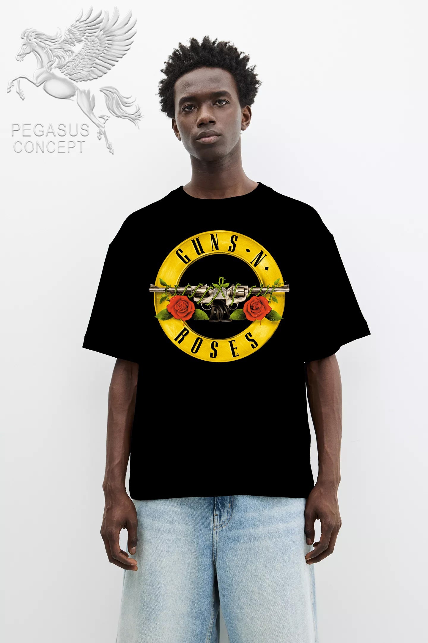 Μπλούζα μακό Premium ποιότητας σε χρώμα μαύρο με τύπωμα Guns N'Roses