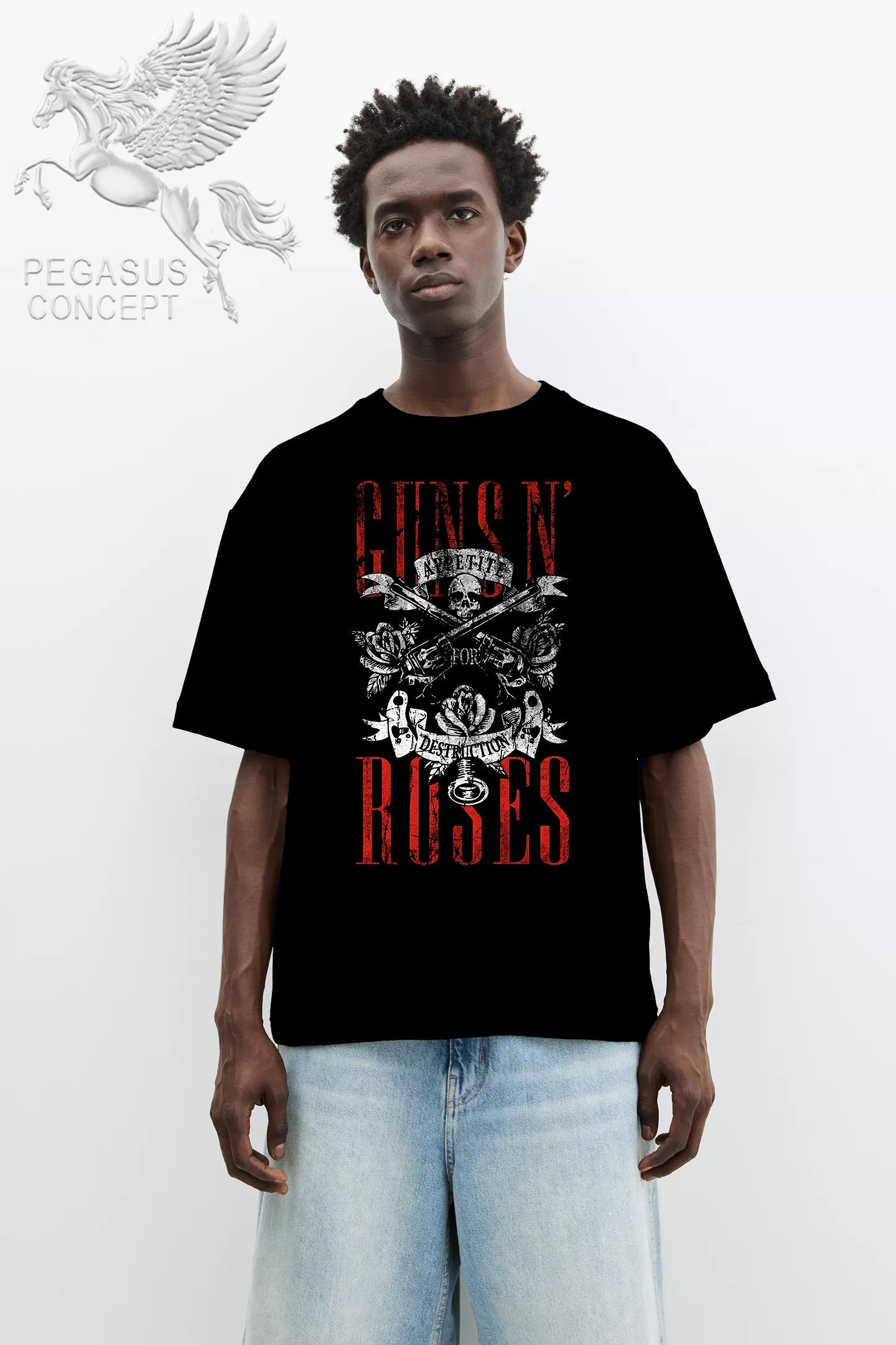 Μπλούζα μακό Premium ποιότητας σε χρώμα μαύρο με τύπωμα Guns N'Roses