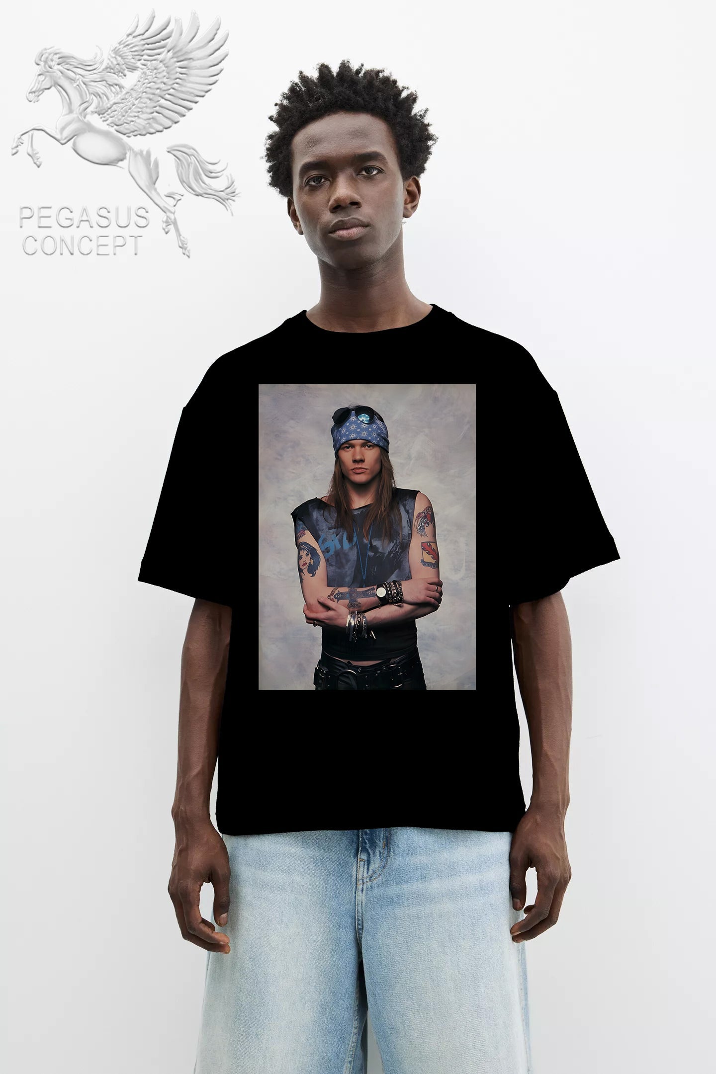 Μπλούζα μακό Premium ποιότητας σε χρώμα μαύρο με τύπωμα Guns N'Roses  Axel Rose